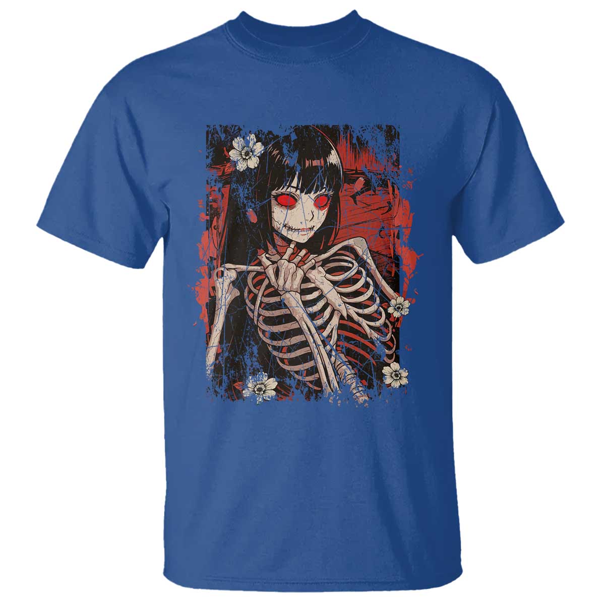Horror Anime Manga T Shirt Japan Japanese Creepy Kawaii Goth TS10 Royal Blue Print Your Wear