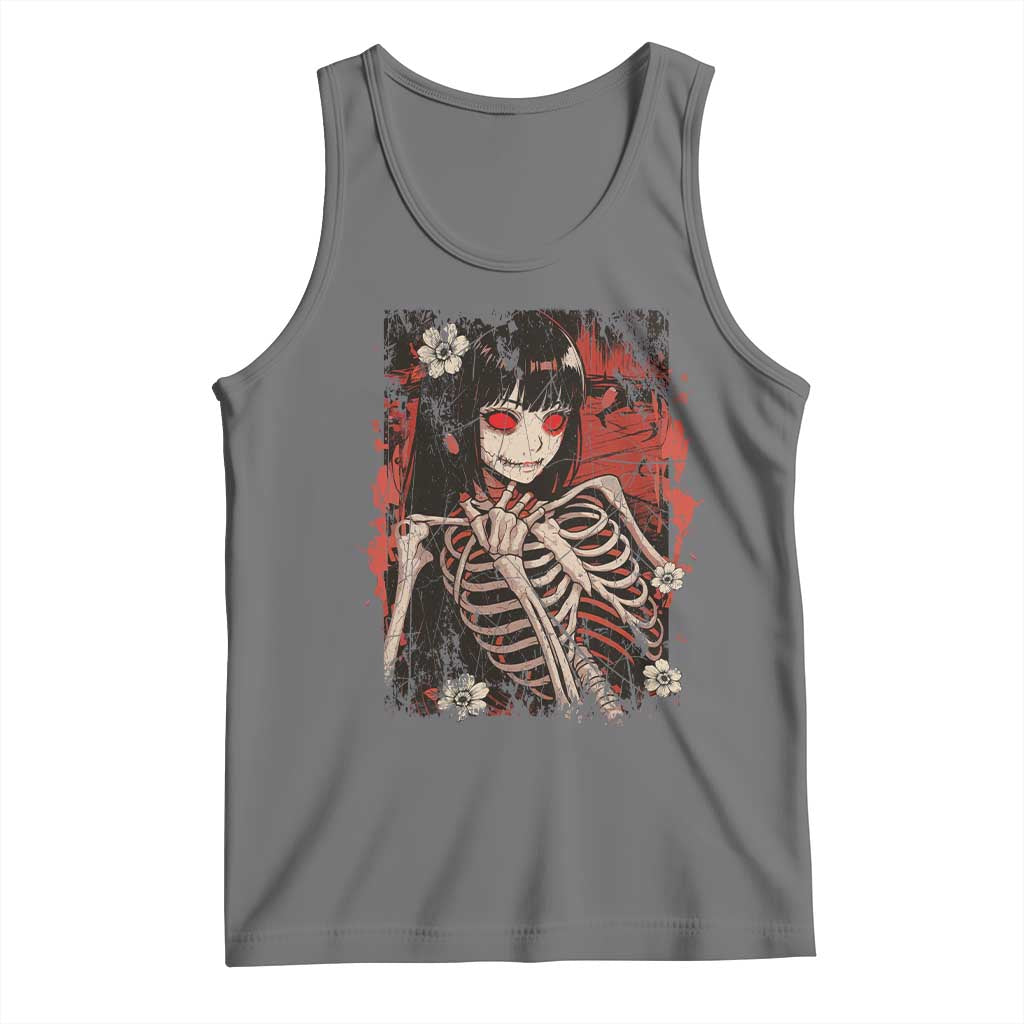 Horror Anime Manga Tank Top Japan Japanese Creepy Kawaii Goth TS10 Black Heather Print Your Wear