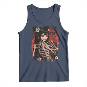 Horror Anime Manga Tank Top Japan Japanese Creepy Kawaii Goth TS10 Navy Print Your Wear