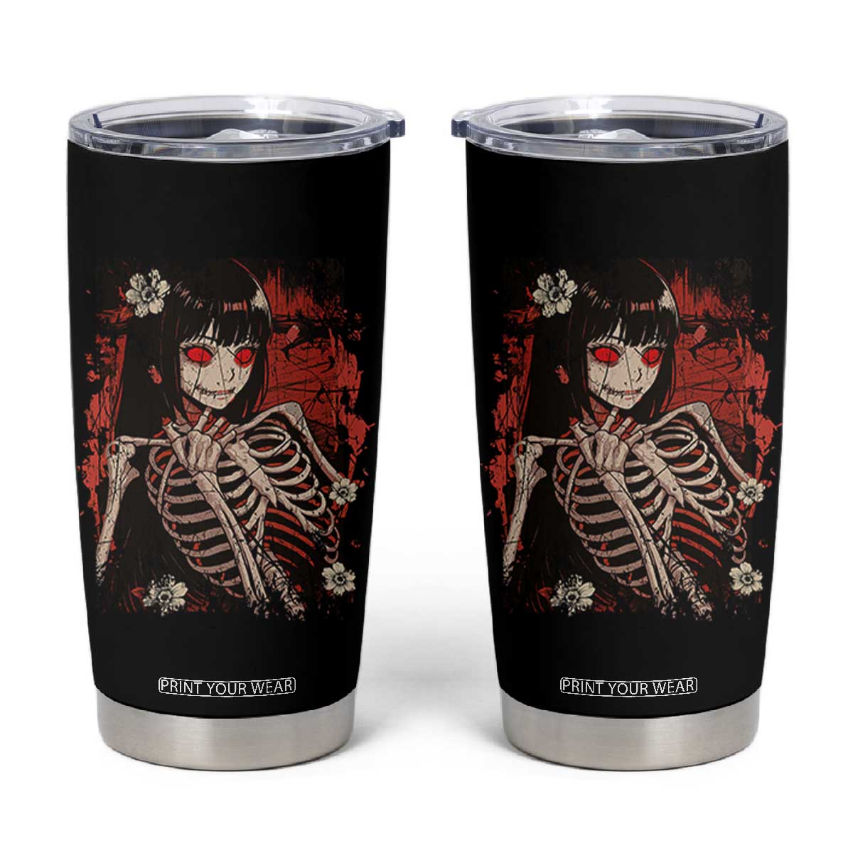Horror Anime Manga Tumbler Cup Japan Japanese Creepy Kawaii Goth TS10 Black Print Your Wear