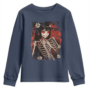 Horror Anime Manga Youth Sweatshirt Japan Japanese Creepy Kawaii Goth TS10 Navy Print Your Wear
