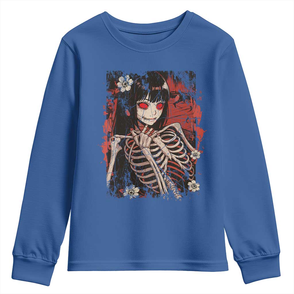 Horror Anime Manga Youth Sweatshirt Japan Japanese Creepy Kawaii Goth TS10 Royal Blue Print Your Wear