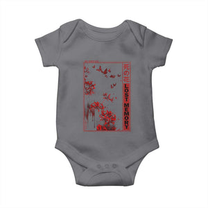 Japanese Spider Lily Baby Onesie Soft Grunge Anime Aesthetic Flower TS10 Charcoal Print Your Wear