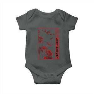 Japanese Spider Lily Baby Onesie Soft Grunge Anime Aesthetic Flower TS10 Dark Heather Print Your Wear
