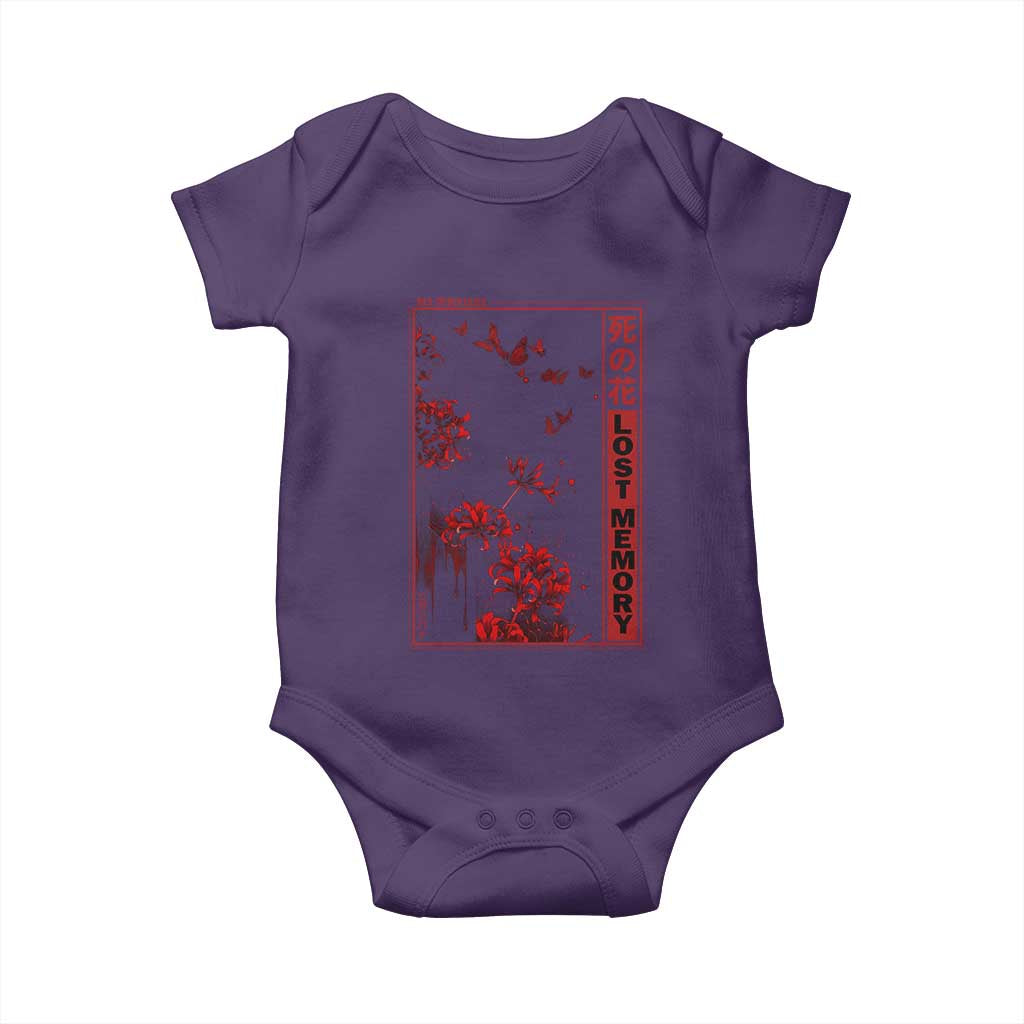 Japanese Spider Lily Baby Onesie Soft Grunge Anime Aesthetic Flower TS10 Purple Print Your Wear