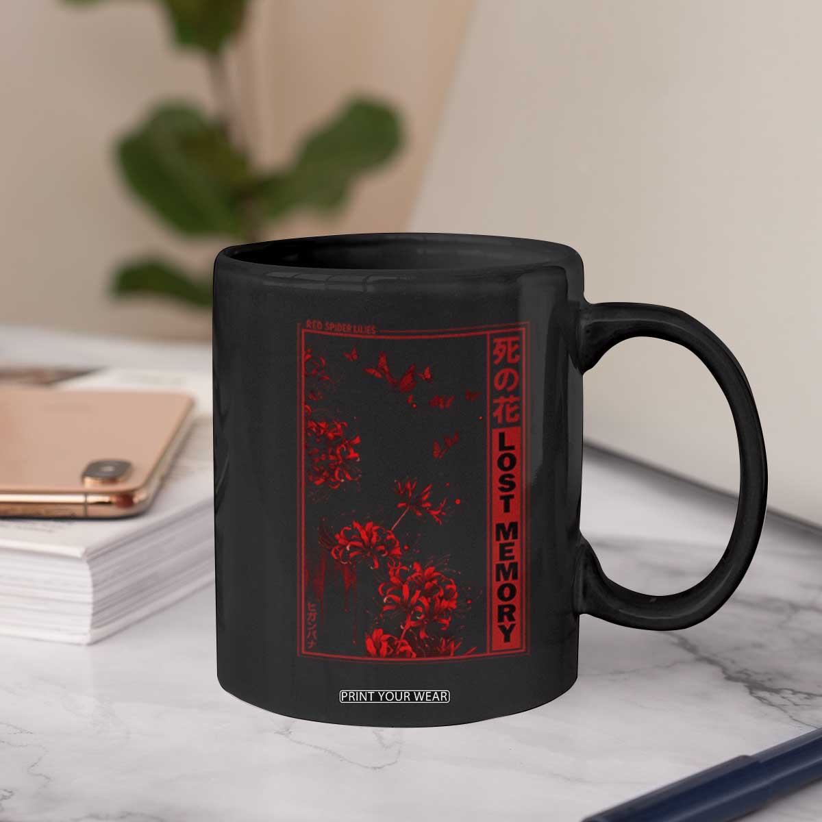 Japanese Spider Lily Coffee Mug Soft Grunge Anime Aesthetic Flower TS10 Print Your Wear