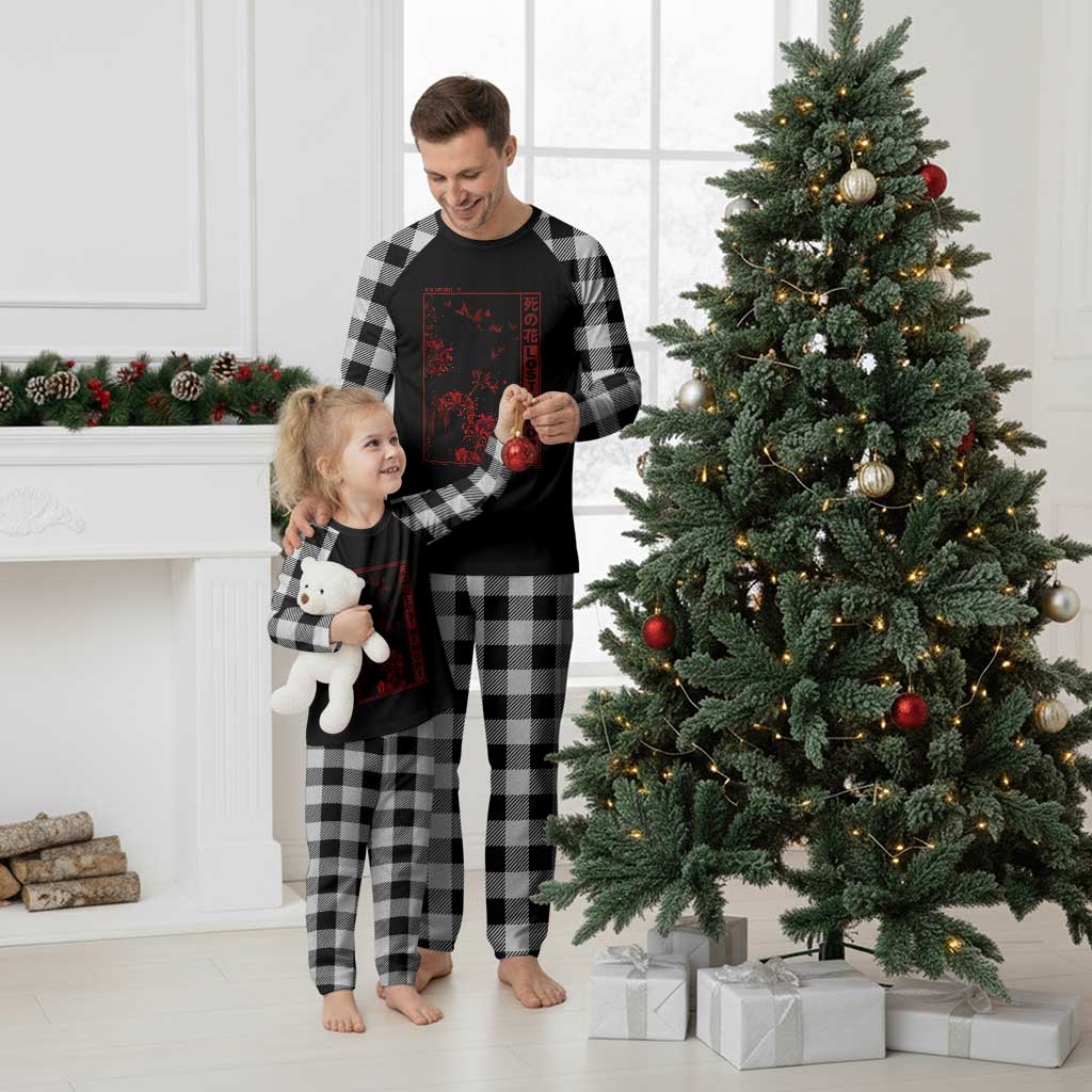 Japanese Spider Lily Plaid Pajama Set Soft Grunge Anime Aesthetic Flower TS10 White Plaid Print Your Wear