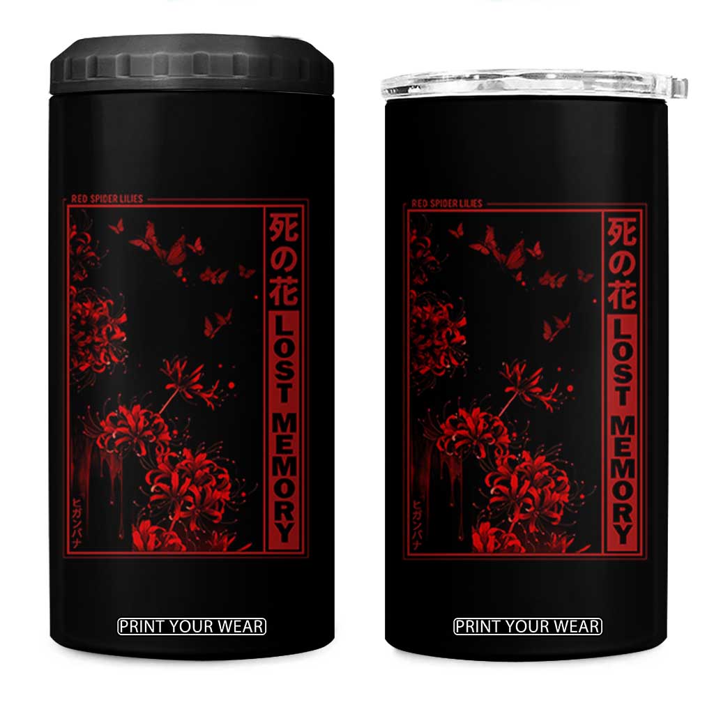 Japanese Spider Lily 4 in 1 Can Cooler Tumbler Soft Grunge Anime Aesthetic Flower TS10 One Size: 16 oz Black Print Your Wear