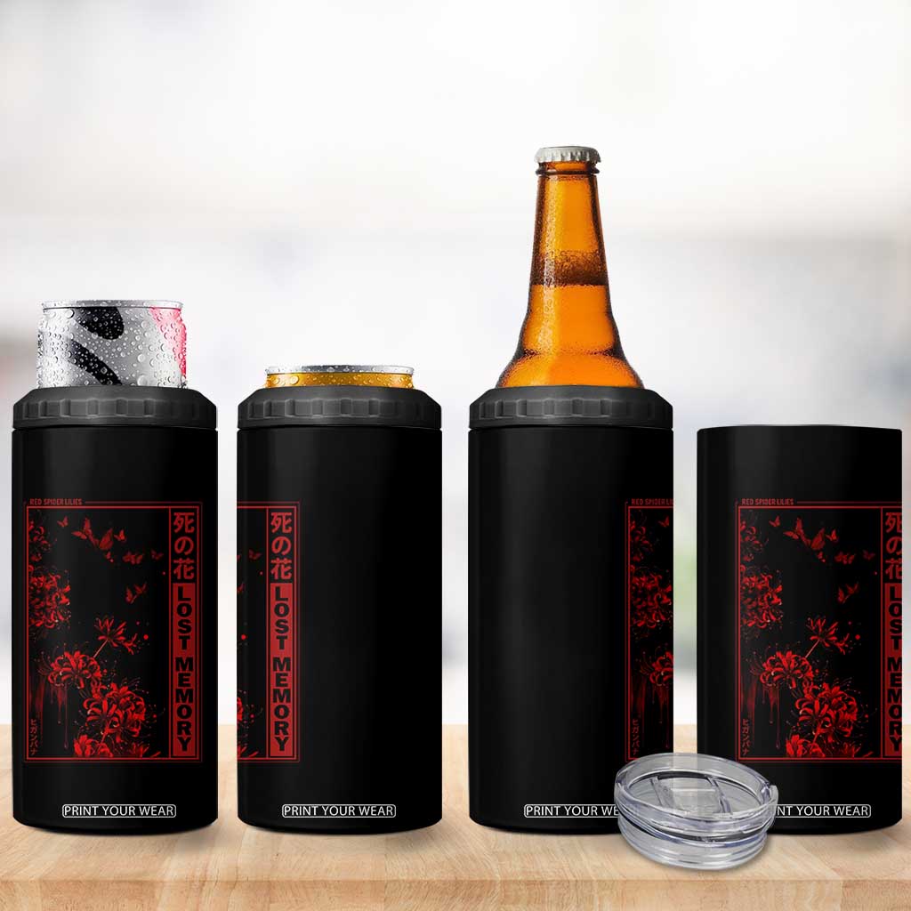 Japanese Spider Lily 4 in 1 Can Cooler Tumbler Soft Grunge Anime Aesthetic Flower TS10 Print Your Wear