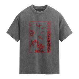 Japanese Spider Lily Washed Cotton T-Shirt Soft Grunge Anime Aesthetic Flower