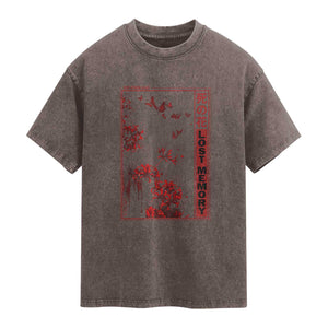 Japanese Spider Lily Washed Cotton T-Shirt Soft Grunge Anime Aesthetic Flower