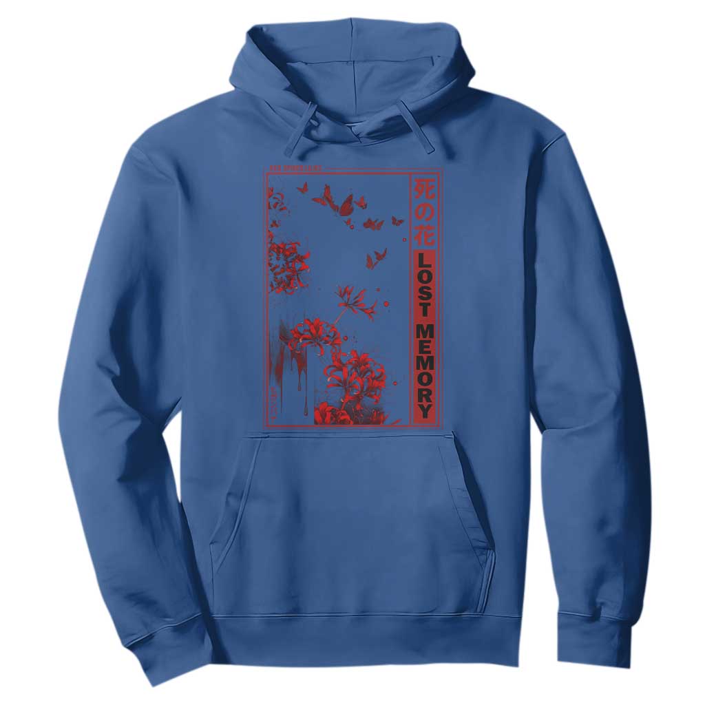 Japanese Spider Lily Hoodie Soft Grunge Anime Aesthetic Flower TS10 Royal Blue Print Your Wear