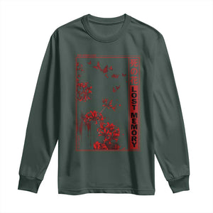 Japanese Spider Lily Long Sleeve Shirt Soft Grunge Anime Aesthetic Flower TS10 Dark Forest Green Print Your Wear