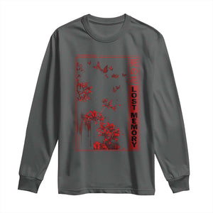 Japanese Spider Lily Long Sleeve Shirt Soft Grunge Anime Aesthetic Flower TS10 Dark Heather Print Your Wear
