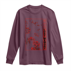 Japanese Spider Lily Long Sleeve Shirt Soft Grunge Anime Aesthetic Flower TS10 Maroon Print Your Wear