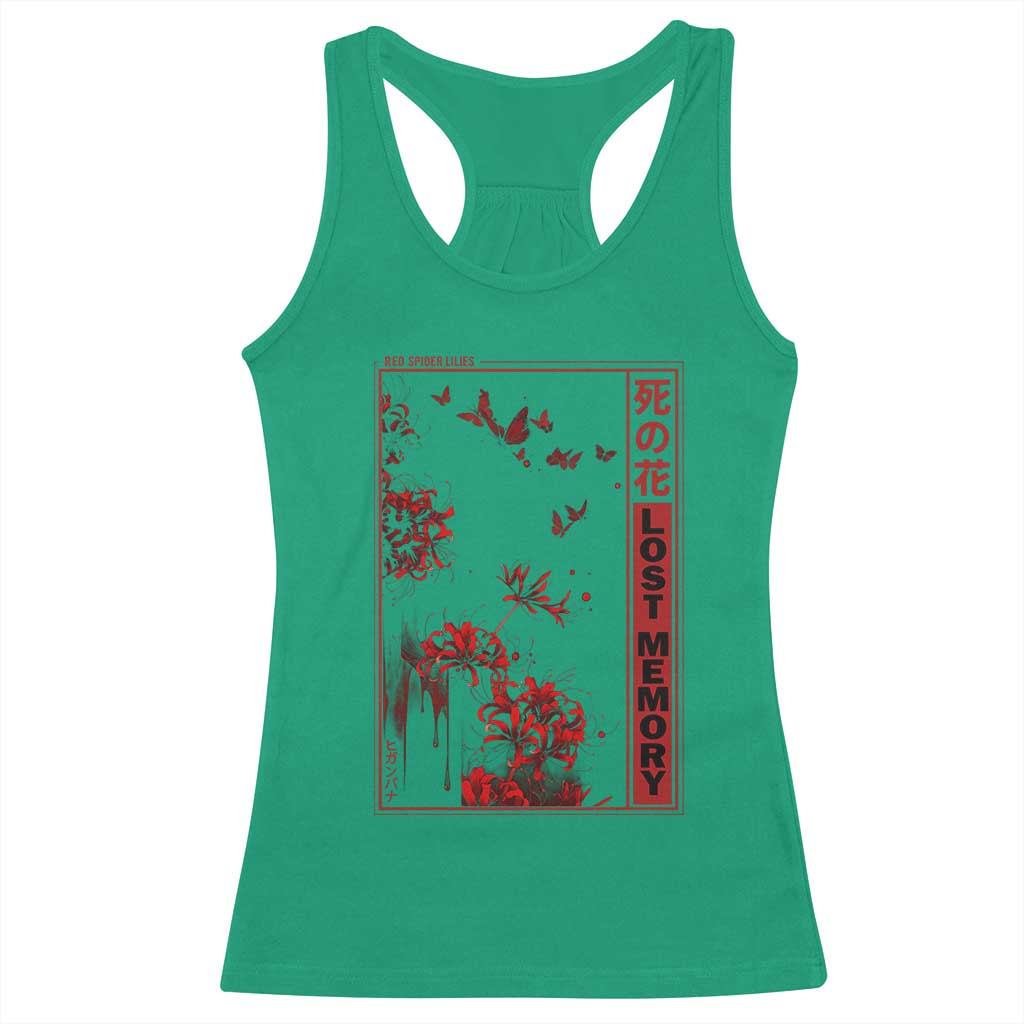 Japanese Spider Lily Racerback Tank Top Soft Grunge Anime Aesthetic Flower TS10 Irish Green Print Your Wear