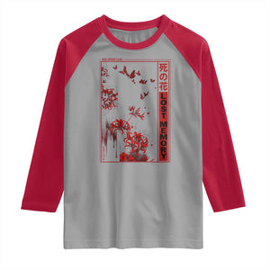 Japanese Spider Lily Raglan Shirt Soft Grunge Anime Aesthetic Flower TS10 Sport Gray Red Print Your Wear