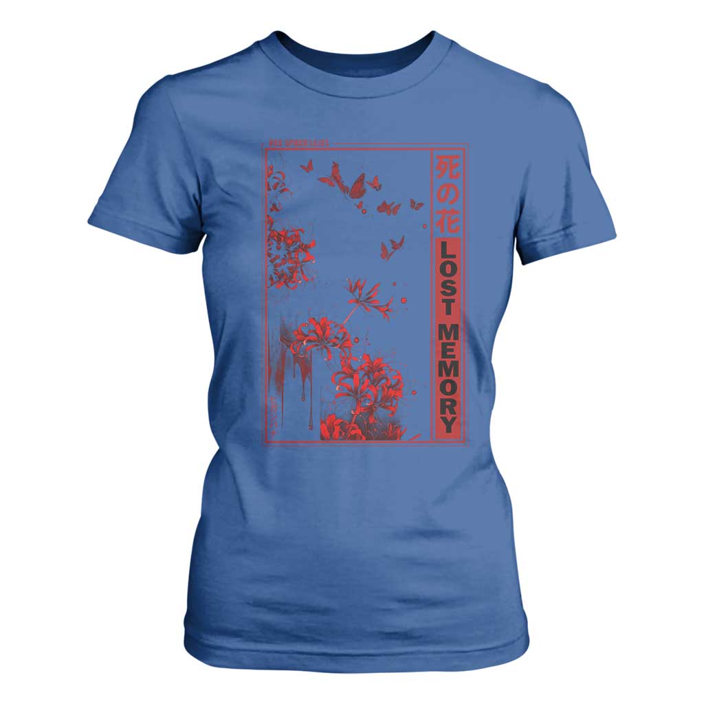 Japanese Spider Lily T Shirt For Women Soft Grunge Anime Aesthetic Flower TS10 Royal Blue Print Your Wear