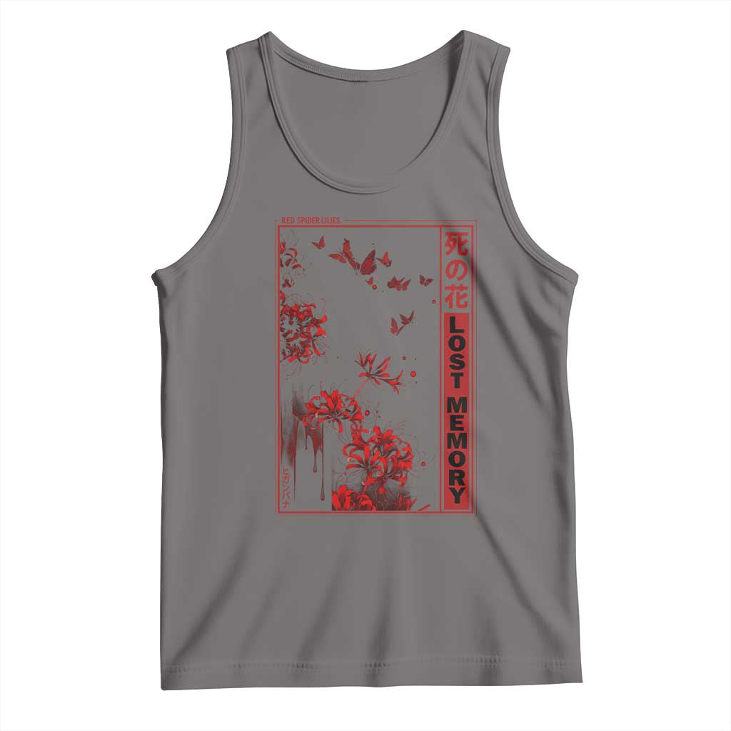 Japanese Spider Lily Tank Top Soft Grunge Anime Aesthetic Flower TS10 Deep Heather Print Your Wear