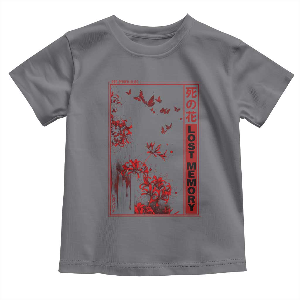 Japanese Spider Lily Toddler T Shirt Soft Grunge Anime Aesthetic Flower TS10 Charcoal Print Your Wear