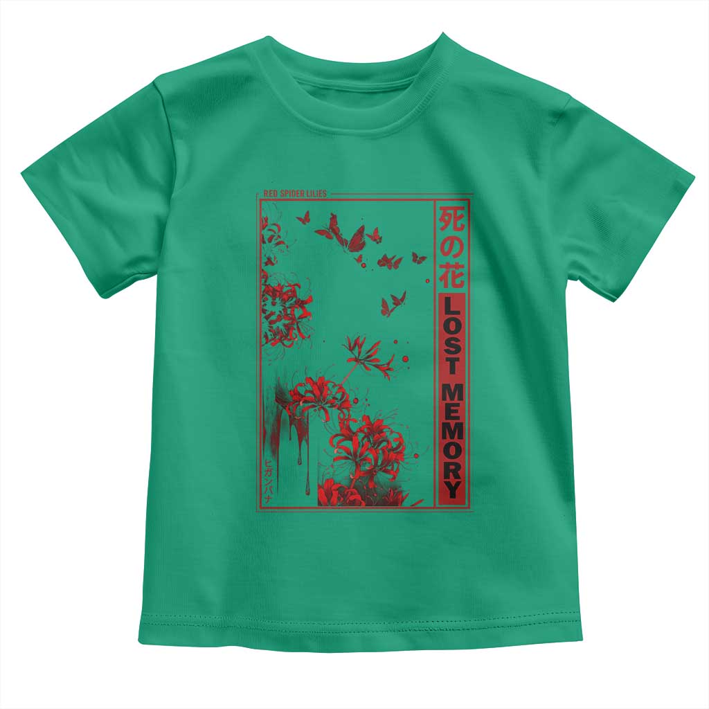 Japanese Spider Lily Toddler T Shirt Soft Grunge Anime Aesthetic Flower TS10 Irish Green Print Your Wear