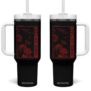 Japanese Spider Lily Tumbler With Handle Soft Grunge Anime Aesthetic Flower TS10 One Size: 40 oz Black Print Your Wear