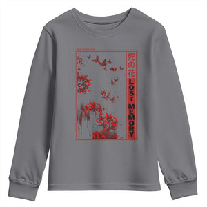 Japanese Spider Lily Youth Sweatshirt Soft Grunge Anime Aesthetic Flower TS10 Charcoal Print Your Wear