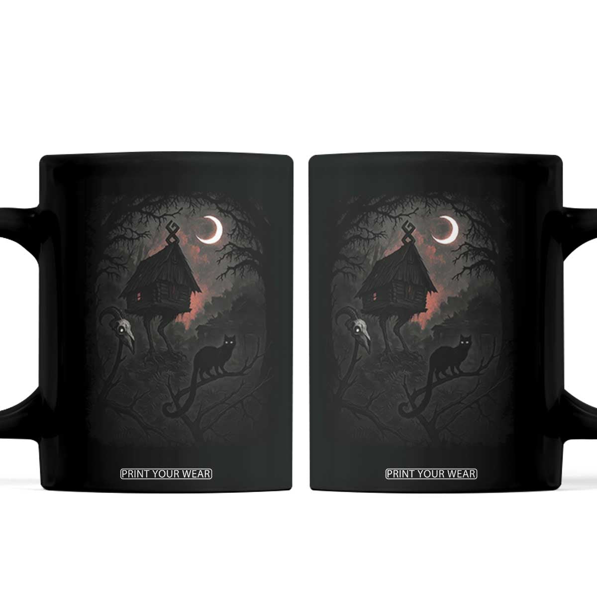 Baba Yaga House Coffee Mug Gothic Slavic Folklore Russia Fairy Tale TS10 Black Print Your Wear