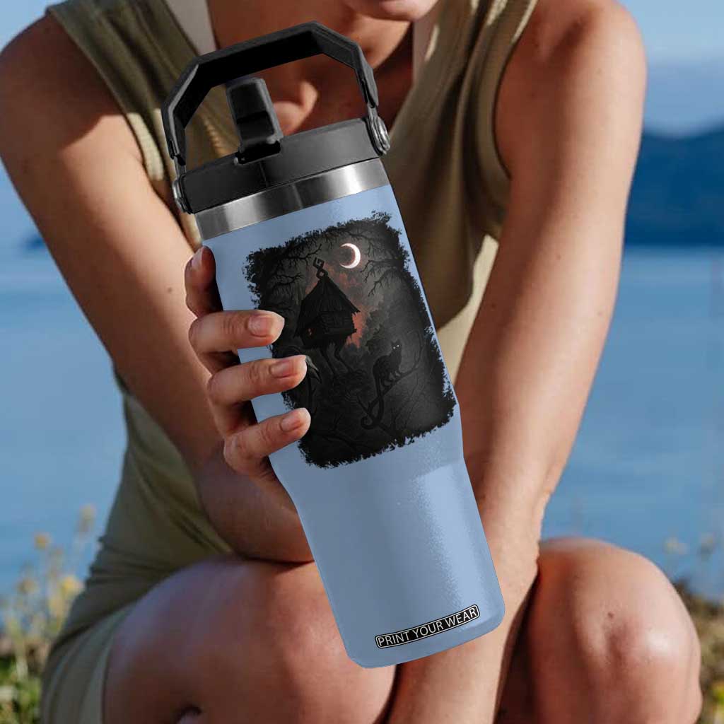 Baba Yaga House Flip Straw Tumbler Gothic Slavic Folklore Russia Fairy Tale TS10 One Size: 30 oz Light Blue Print Your Wear