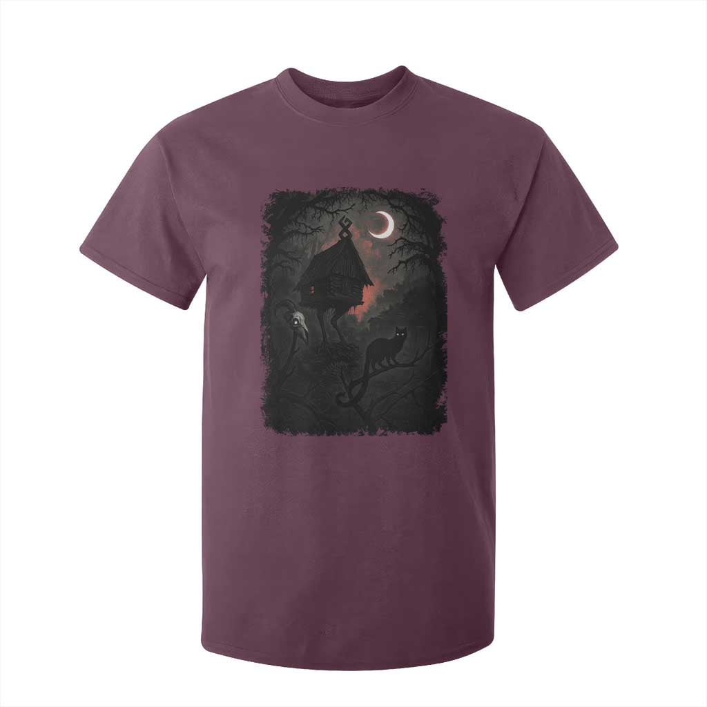 Baba Yaga House T Shirt For Kid Gothic Slavic Folklore Russia Fairy Tale TS10 Maroon Print Your Wear