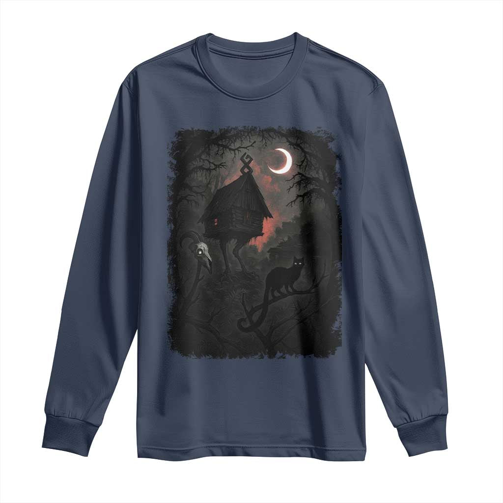 Baba Yaga House Long Sleeve Shirt Gothic Slavic Folklore Russia Fairy Tale TS10 Navy Print Your Wear