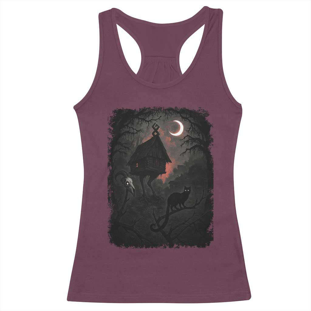 Baba Yaga House Racerback Tank Top Gothic Slavic Folklore Russia Fairy Tale TS10 Maroon Print Your Wear