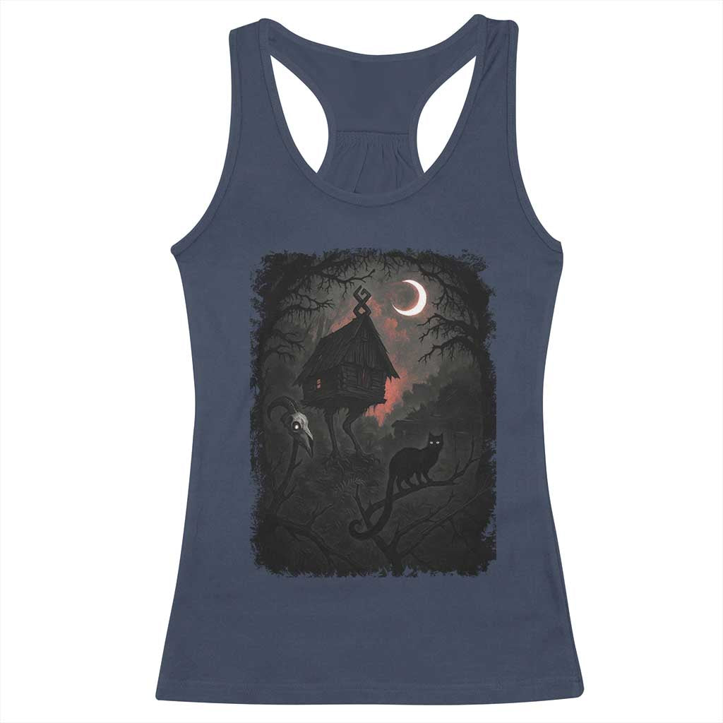 Baba Yaga House Racerback Tank Top Gothic Slavic Folklore Russia Fairy Tale TS10 Navy Print Your Wear