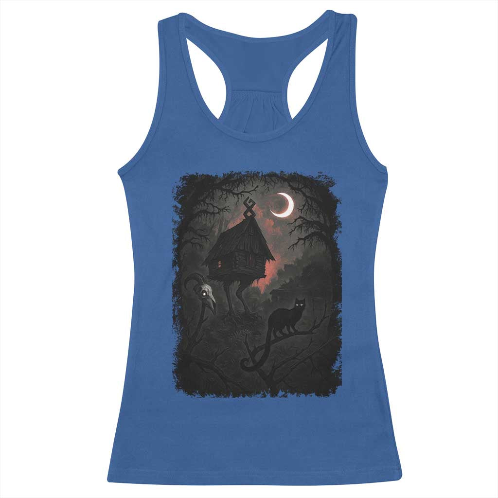 Baba Yaga House Racerback Tank Top Gothic Slavic Folklore Russia Fairy Tale TS10 Royal Blue Print Your Wear
