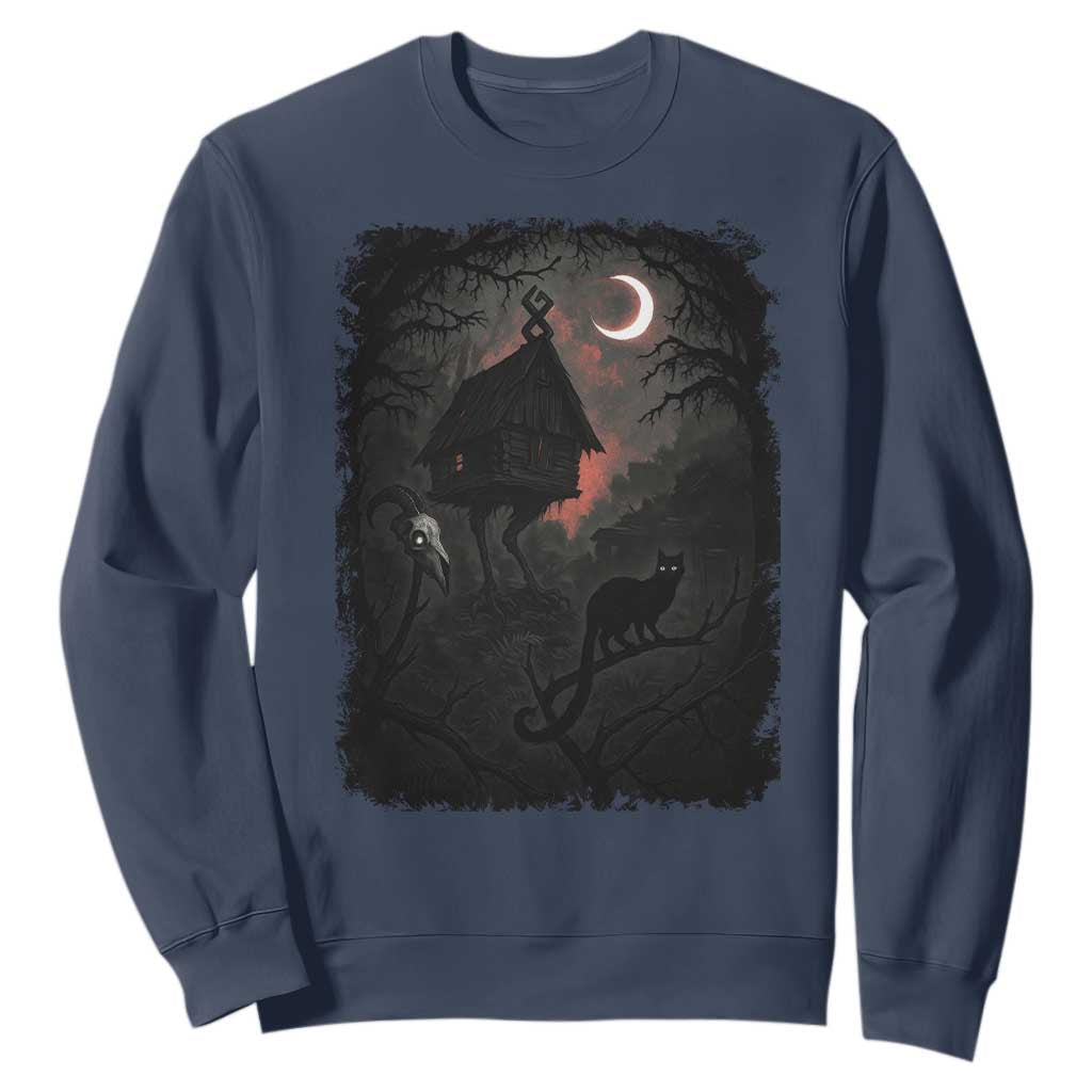 Baba Yaga House Sweatshirt Gothic Slavic Folklore Russia Fairy Tale TS10 Navy Print Your Wear