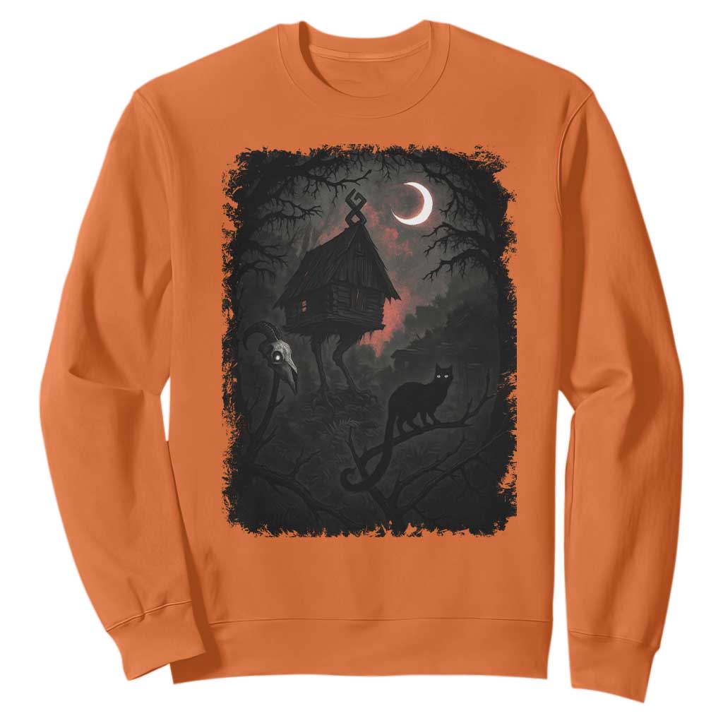 Baba Yaga House Sweatshirt Gothic Slavic Folklore Russia Fairy Tale TS10 Orange Print Your Wear