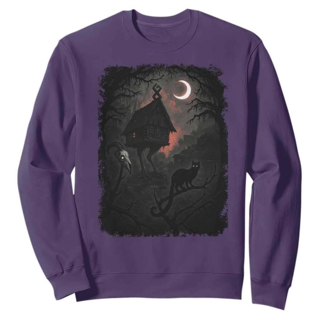 Baba Yaga House Sweatshirt Gothic Slavic Folklore Russia Fairy Tale TS10 Purple Print Your Wear