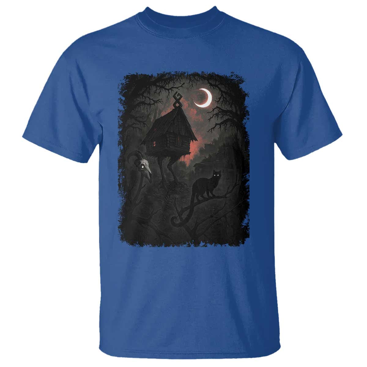 Baba Yaga House T Shirt Gothic Slavic Folklore Russia Fairy Tale TS10 Royal Blue Print Your Wear