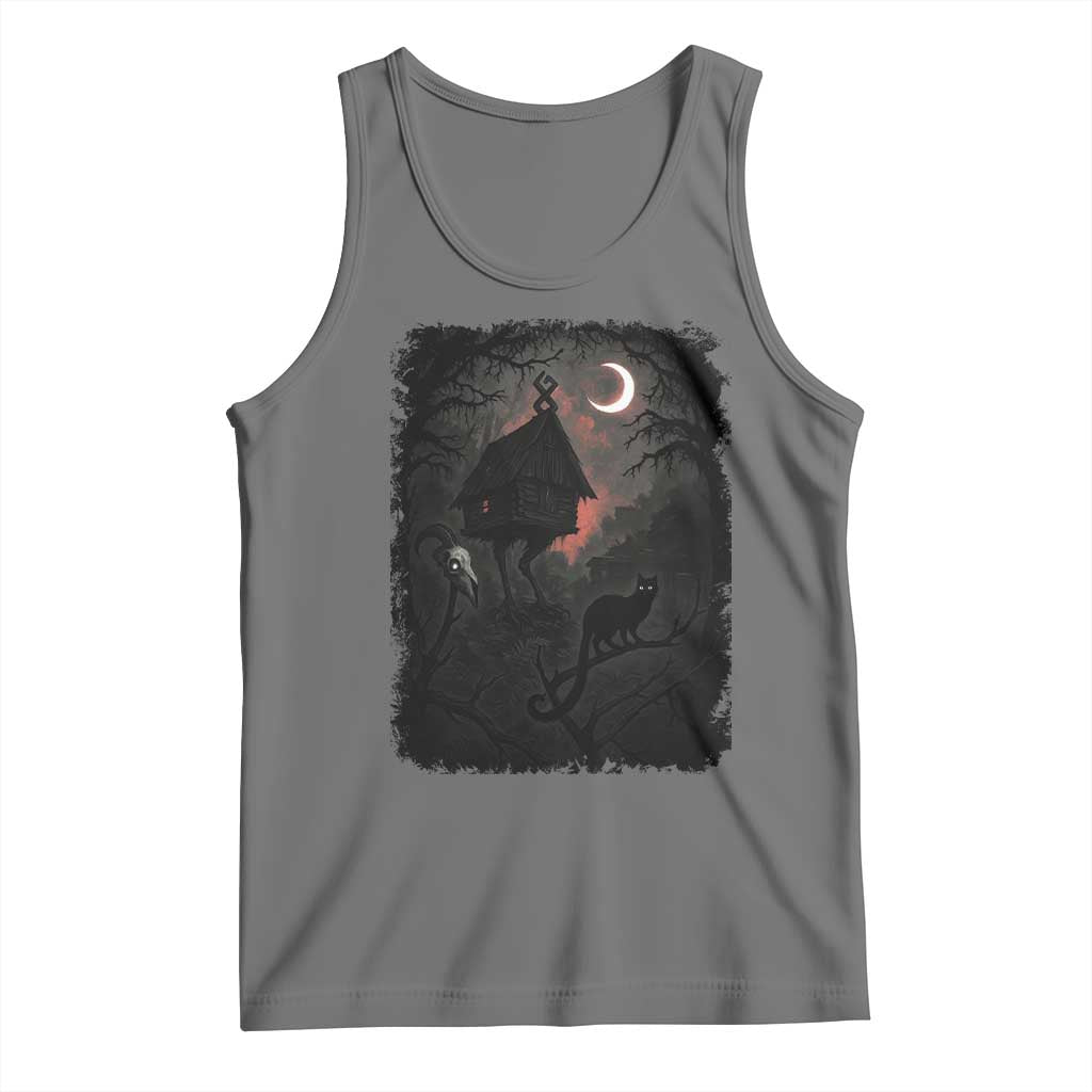 Baba Yaga House Tank Top Gothic Slavic Folklore Russia Fairy Tale TS10 Black Heather Print Your Wear