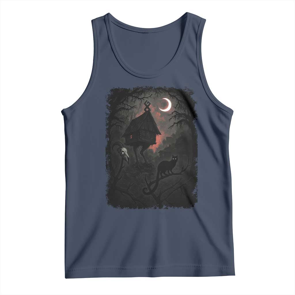 Baba Yaga House Tank Top Gothic Slavic Folklore Russia Fairy Tale TS10 Navy Print Your Wear