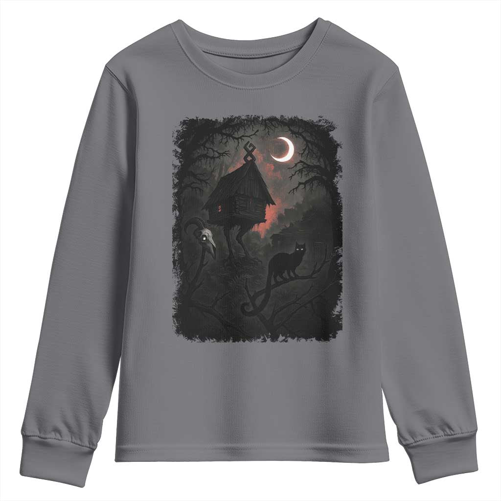 Baba Yaga House Youth Sweatshirt Gothic Slavic Folklore Russia Fairy Tale TS10 Charcoal Print Your Wear