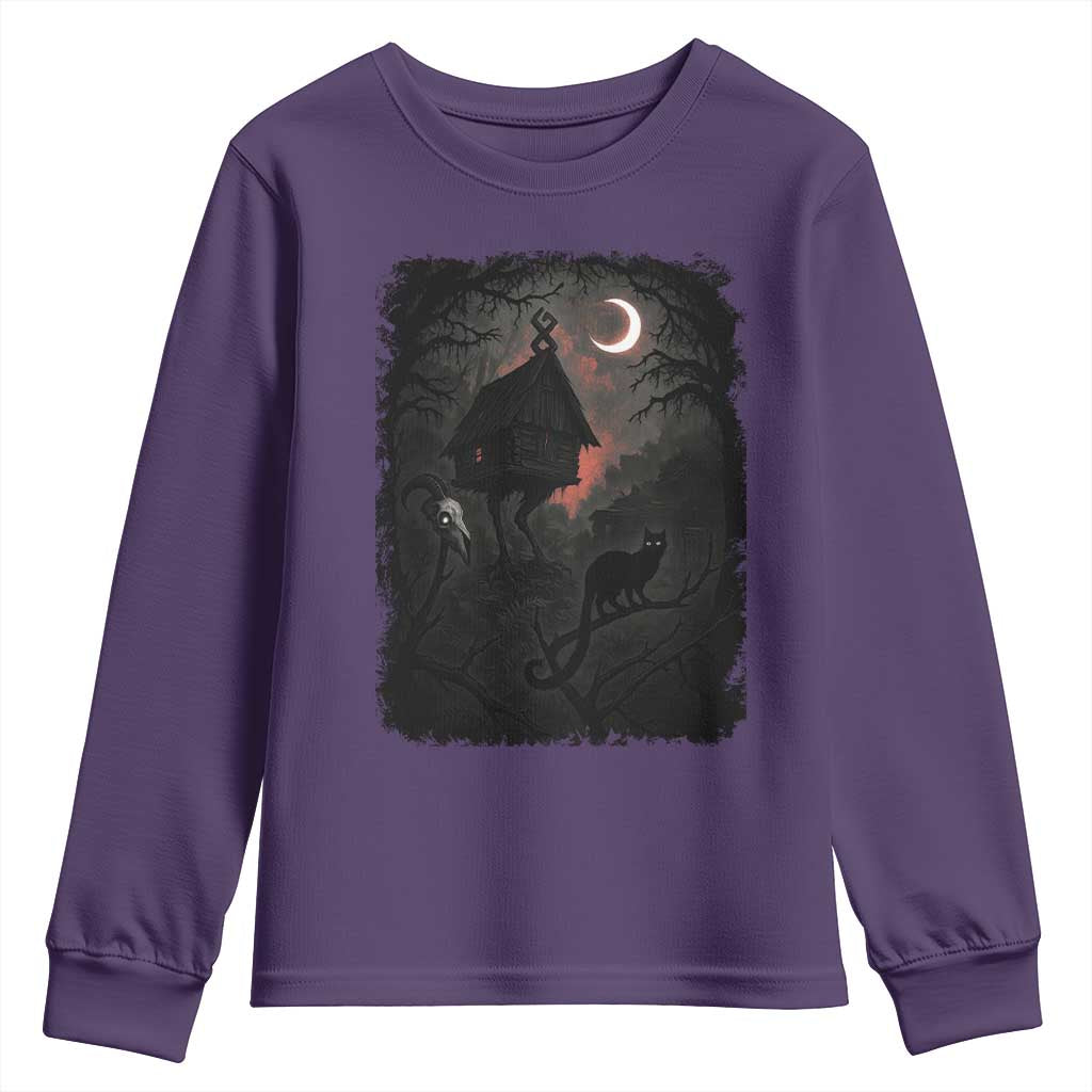 Baba Yaga House Youth Sweatshirt Gothic Slavic Folklore Russia Fairy Tale TS10 Purple Print Your Wear