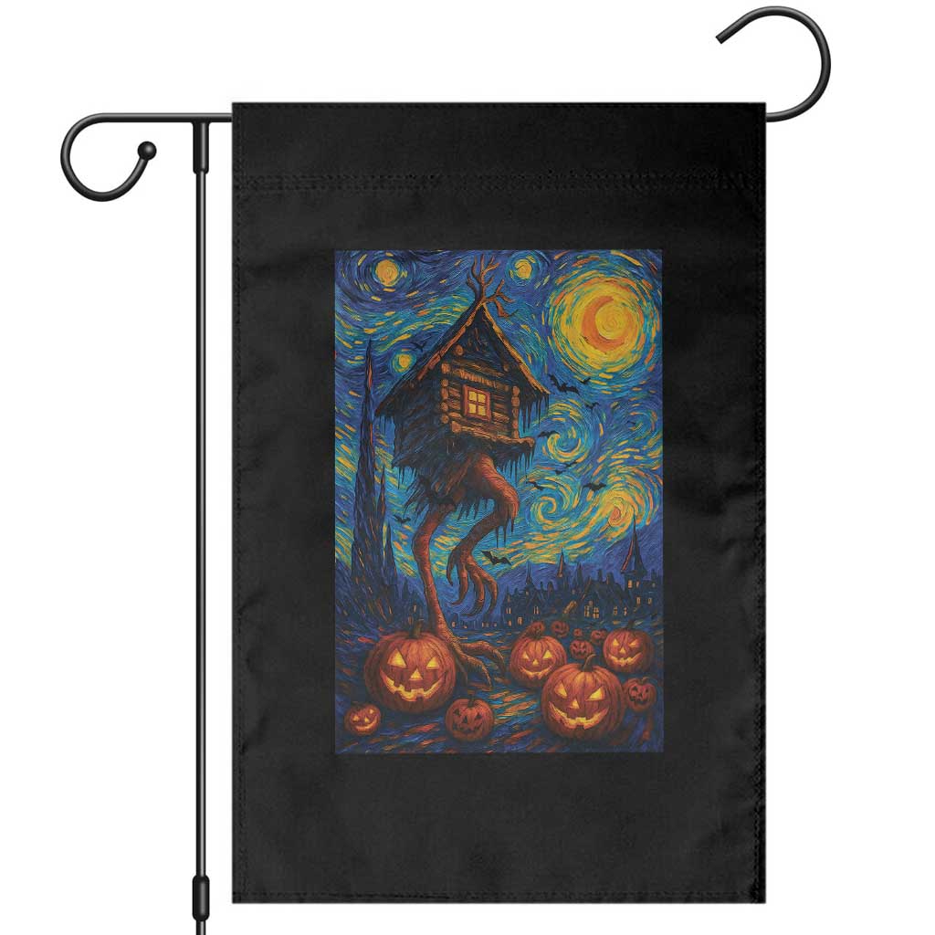 Baba Yaga House Garden Flag Starry Night Van Gogh Slavic Folklore Russia Fairy Tale TS10 Black Print Your Wear