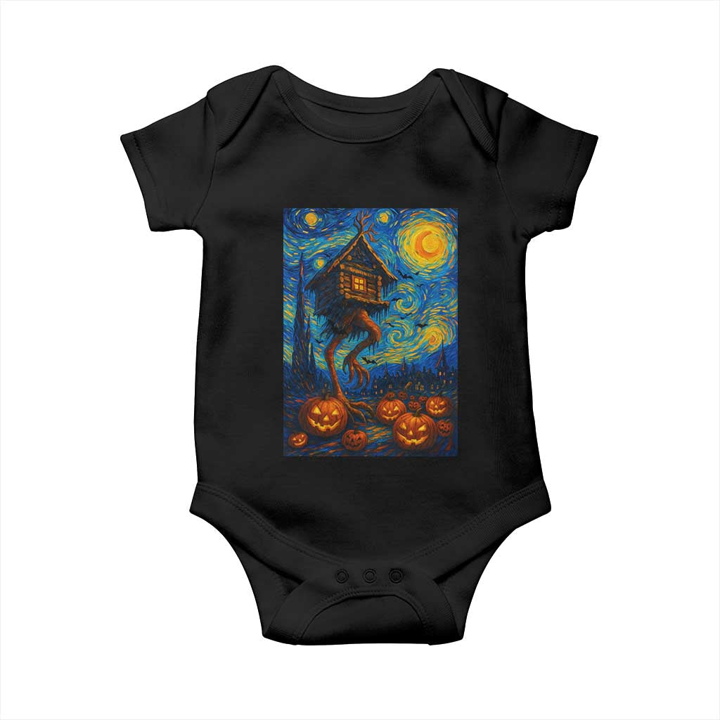 Baba Yaga House Baby Onesie Starry Night Van Gogh Slavic Folklore Russia Fairy Tale TS10 Black Print Your Wear