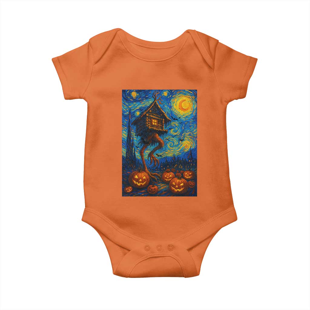 Baba Yaga House Baby Onesie Starry Night Van Gogh Slavic Folklore Russia Fairy Tale TS10 Orange Print Your Wear