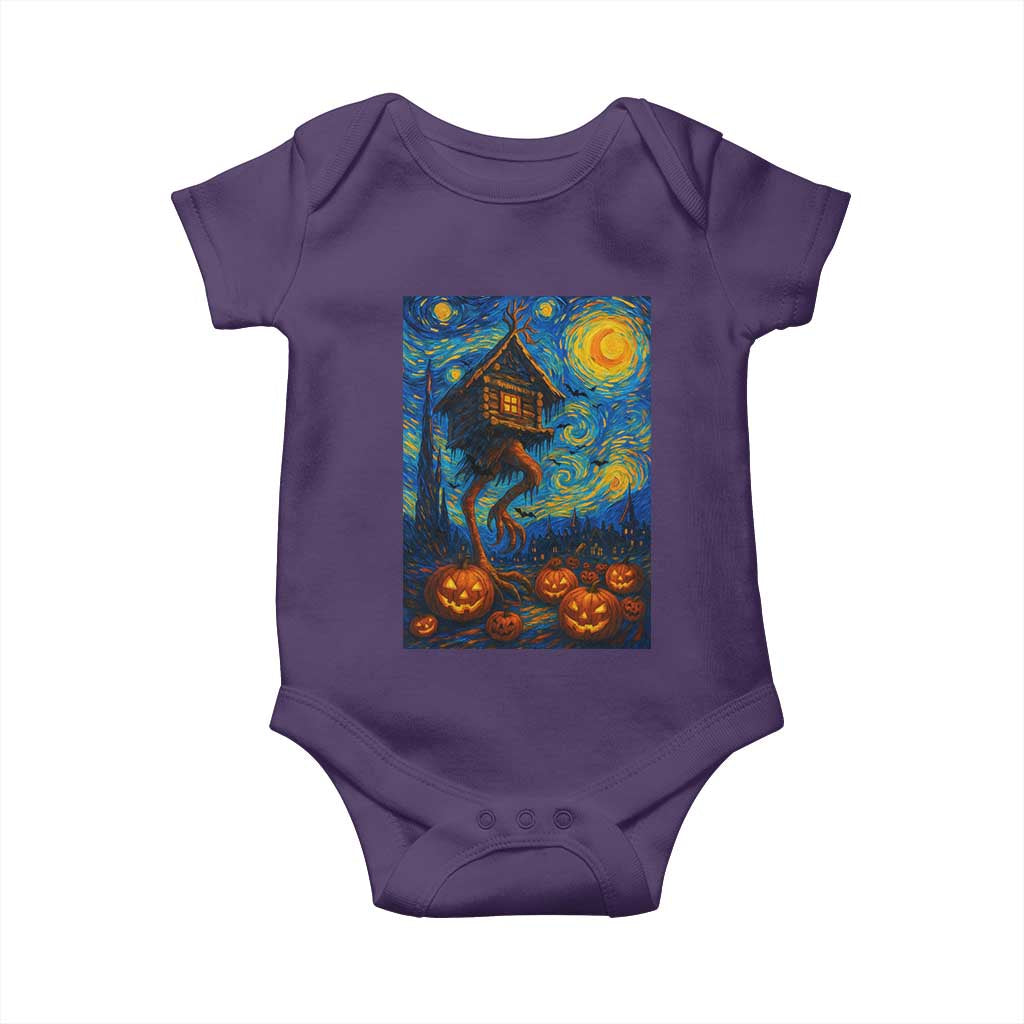 Baba Yaga House Baby Onesie Starry Night Van Gogh Slavic Folklore Russia Fairy Tale TS10 Purple Print Your Wear