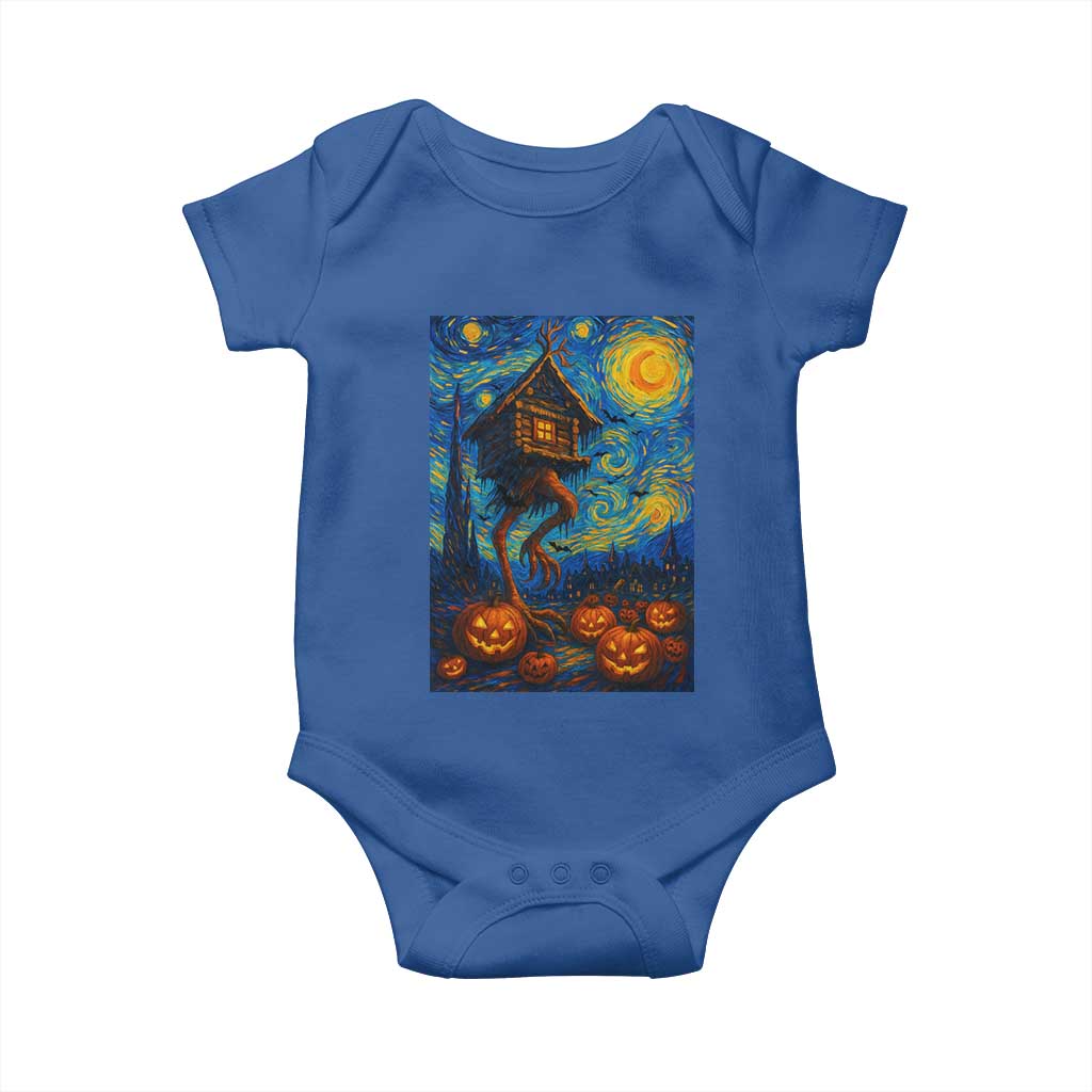 Baba Yaga House Baby Onesie Starry Night Van Gogh Slavic Folklore Russia Fairy Tale TS10 Royal Blue Print Your Wear