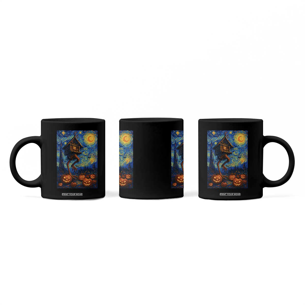 Baba Yaga House Coffee Mug Starry Night Van Gogh Slavic Folklore Russia Fairy Tale TS10 Print Your Wear