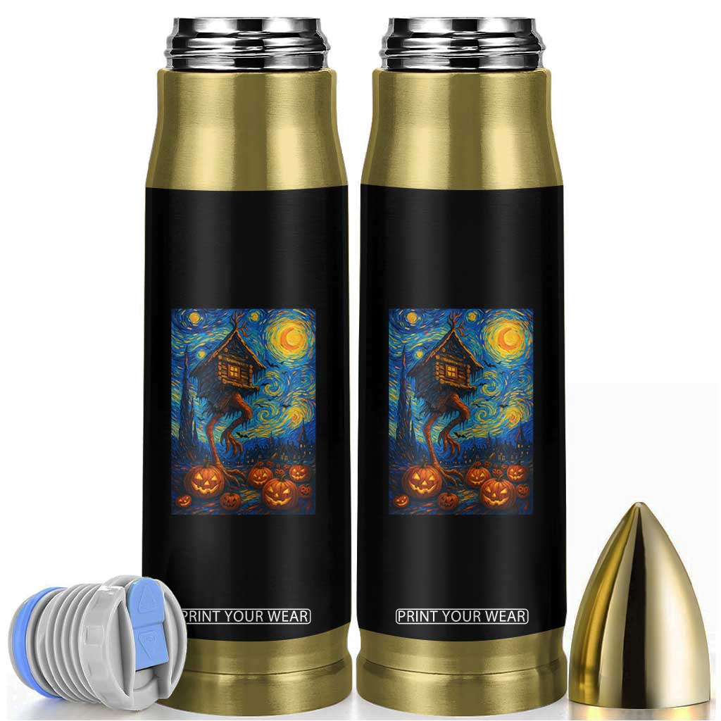 Baba Yaga House Bullet Tumbler Starry Night Van Gogh Slavic Folklore Russia Fairy Tale TS10 Black Print Your Wear