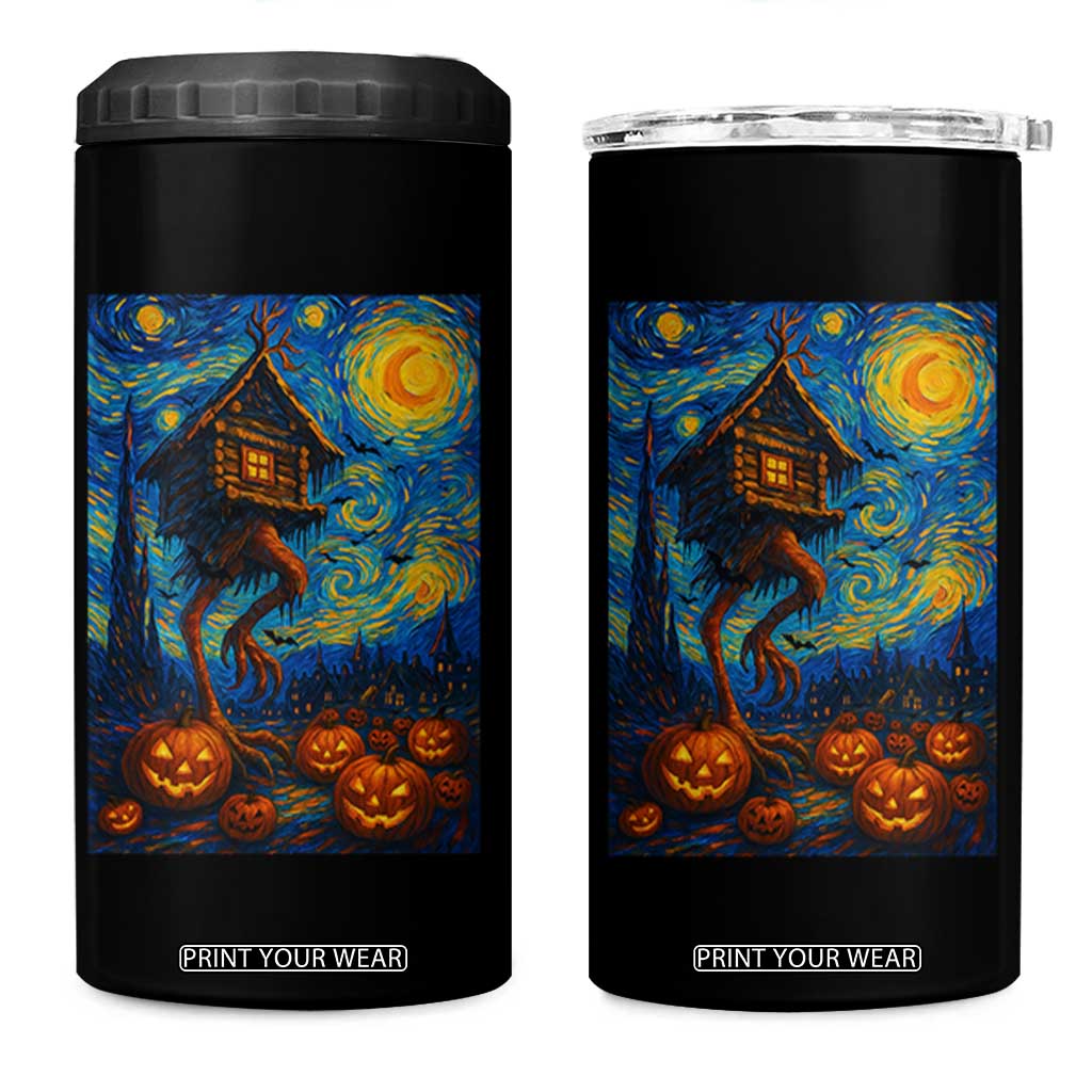 Baba Yaga House 4 in 1 Can Cooler Tumbler Starry Night Van Gogh Slavic Folklore Russia Fairy Tale TS10 One Size: 16 oz Black Print Your Wear